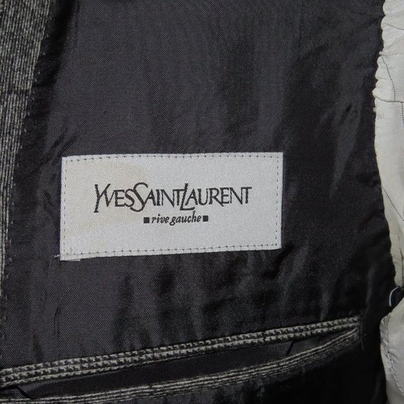 Yves Saint Laurent Rive Gauche Tom Ford Era Gray Plaid Cashmere Blend Blazer 38R - Picture 13 of 13